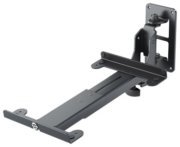 K&M 24167 LOUDSPEAKER MOUNT Wall, up to 15kg, 210-340mm clamp range, 0-17 degree tilt, swivel, black