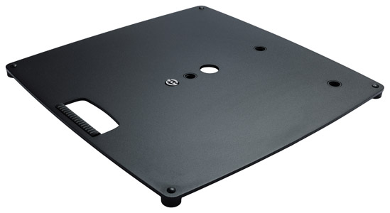 K&M 26716 BASE PLATE L Steel, 550x550x23mm, 3x M20 threads, black