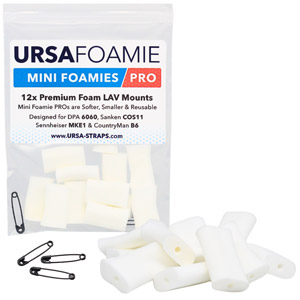 URSA MINI FOAMIE PRO MICROPHONE MOUNTS Soft foam, 22 x 14 x 7mm, white (pack of 12)
