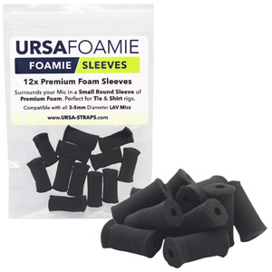 URSA FOAMIE SLEEVE MICROPHONE MOUNT Soft foam, 18 x 9mm, black (pack of 12)