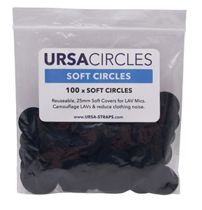 URSA SOFT CIRCLES MICROPHONE COVER Soft fabric, black (pack of 100 Circles)