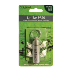 PROGUARD LIN-EAR PR20 LINEAR ATTENUATION MUSIC EARPLUGS