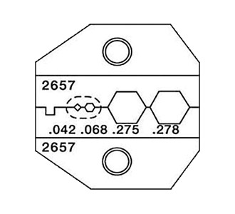 PALADIN 2657 DIE SET For Amphenol BNC HD group Y and Mini BNC HD group Y; Belden 1694A