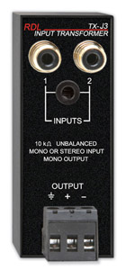 RDL TX-J3 AUDIO TRANSFORMER 2x RCA (phono) input, 1x 3.5mm jack input, 1x balanced terminal output