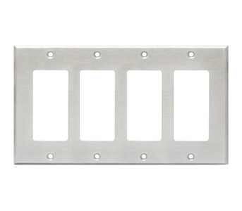 RDL CP-4S COVER PLATE Quad, for SMB-4/DC-4, stainless steel