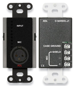 RDL DB-J1 AUDIO INTERFACE Input, 3-pin XLR, mic level, black
