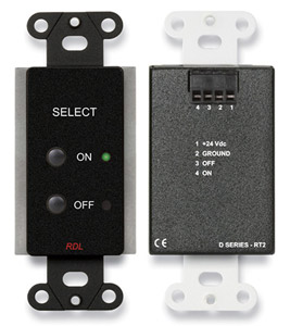RDL DB-RT2 REMOTE Switch, on/off buttons, black