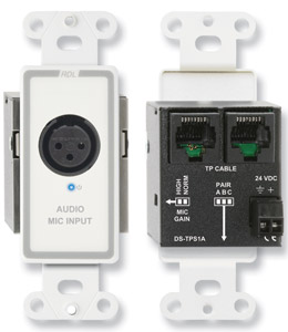 RDL D-TPS1A AUDIO SENDER Active single-pair, 3-pin XLR in, phantom power, Format-A, white