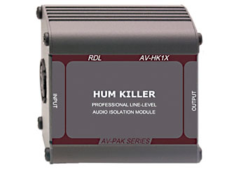 RDL AV-HK1X HUM KILLER AUDIO ISOLATION TRANSFORMER Mono, balanced XLR I/O