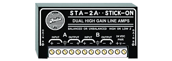 RDL STA-2A LINE AMPLIFIER Dual channel, high gain, balanced/unbalanced