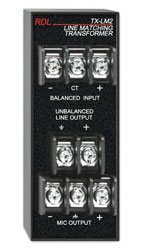 RDL TX-LM2 AUDIO TRANSFORMER Line matching, bal 600R in, unbal line/bal mic out, screw terminal I/O