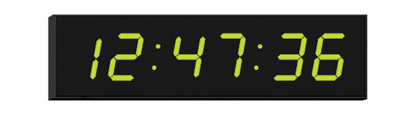 WHARTON 4010N.100.G.S.UK CLOCK 100mm green characters, surface mount, mains powered