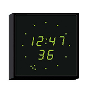 WHARTON 4900N.02.G.S.UK CLOCK 20mm green characters, surface mount, mains powered