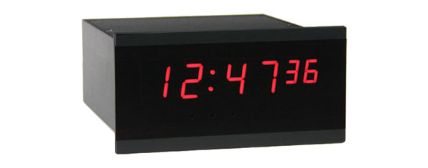 WHARTON 4010E.02.R.FP.UK CLOCK 20mm red characters, flush panel mount, mains powered