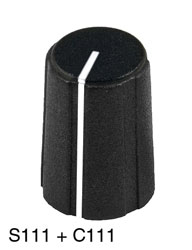 SIFAM S111-004 COLLET KNOB 11.5mm diameter, 4mm shaft, black