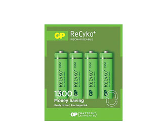 GP 130AAHC RECYKO+ BATTERY, AA size, NiMH, 1300mAh (pack of 4)