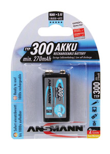 ANSMANN 300mAh BATTERY, 9V E-Block size, NiMH (Pack of 1)