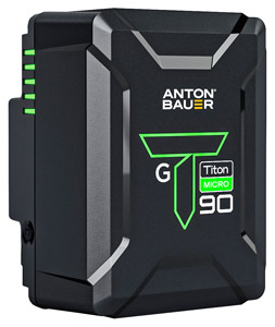 ANTON BAUER TITON MICRO 90 BATTERY Gold-Mount, P-Tap output/charging, USB-A port, 94Wh
