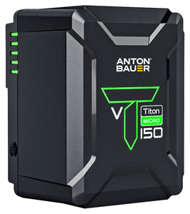 ANTON BAUER TITON MICRO 150 BATTERY V-Mount, P-Tap output/charging, USB-A port, 140Wh