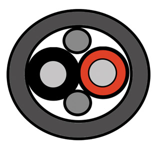 BELDEN 70045 CABLE 2-core 1.5 sq mm loudspeaker, LFH Dca (s1 d2 a1), black