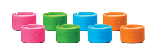 RODE XLR-ID CABLE IDENTIFICATION RINGS For XLR connectors, pink/green/blue/orange, pack of 8