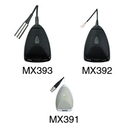 SHURE MX391/C MICROPHONE Mini boundary, cardioid, phantom power, black
