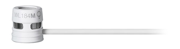 SHURE WL184M MICROPHONE Lavalier, condenser, supercardioid, LEMO connector, white