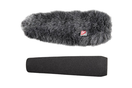 RYCOTE 055208 SGM FOAM WINDSHIELD With Windjammer, 19-22mm hole, 180mm long, for shotgun mic
