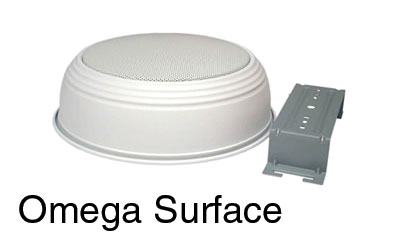 ADS OMEGA SURFACE LOUDSPEAKER Circular, ceiling, surface fix, 0.5-6W taps