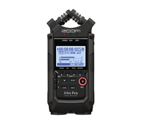 ZOOM H4N PRO HANDY RECORDER Portable, MP3/WAV, SD/SDHC card, X/Y mics, mic/line in, all black