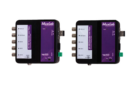 MUXLAB 500734-SM80 VIDEO EXTENDER Kit, 6G-SDI over SM fibre, RS232, return channel, 80km reach