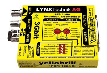 LYNX YELLOBRIK PDM 1284-D AUDIO EMBEDDER AND DEEMBEDDER 3G/HD/SD-SDI, balanced AES, D-sub-25