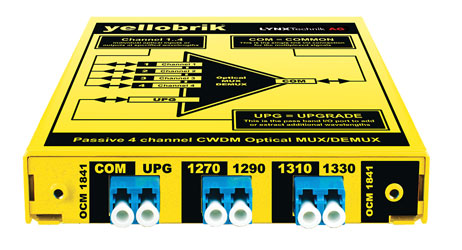 LYNX YELLOBRIK OCM 1841 PASSIVE CWDM OPTICAL MUX/DEMUX 4+1 exp Channel - 1270, 1290, 1310, 1330nm