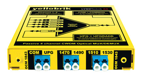 LYNX YELLOBRIK OCM 1843 PASSIVE CWDM OPTICAL MUX/DEMUX 4+1 exp Channel - 1470, 1490, 1510, 1530nm
