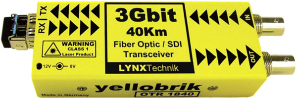 LYNX YELLOBRIK OTR 1840-LC FIBRE TRANSCEIVER 3G/HD/SD-SDI, 2x SM CWDM (yb only without SFP)