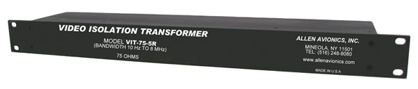 ALLEN AVIONICS VIT-75-5R ANALOGUE VIDEO ISOLATION TRANSFORMER 5 channel, rackmount