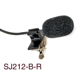 TRANTEC SJ212-B-R MICROPHONE Lapel, 40Hz-18kHz, for radiomic, 12dB pad, screw jack, black