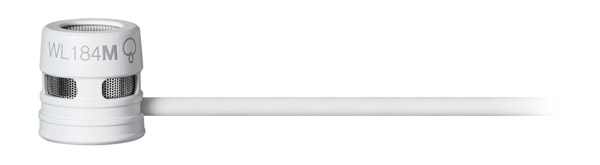 SHURE WL184M MICROPHONE Lavalier, condenser, supercardioid, TA4F connector, white