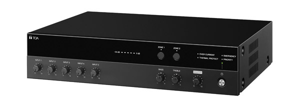 TOA A-3524D MIXER AMPLIFIER Digital, 240W, 100V/4-16ohm, 5-input, 2-zone output
