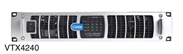 CLOUD VTX4240 POWER AMPLIFIER 4x 240W/4, balanced inputs, optional web monitoring