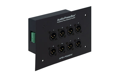 AUDIOPRESSBOX APB-P008 IW-EX SPLITTER EXPANDER In-wall, 2x line in, 8x mic out, black