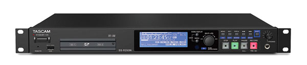 TASCAM SS-R250N SOLID STATE AUDIO RECORDER Records WAV/MP3 to SD/SDHC/SDXC/USB media, dual card slot