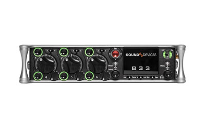 SOUND DEVICES 833 PORTABLE MIXER Digital, 8-channel, 12-track, 256GB internal SSD, 2x SD slots