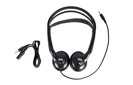 LISTEN TECHNOLOGIES LA-402 HEADPHONES Dual ear, 3.5mm jack, leatherette earpads
