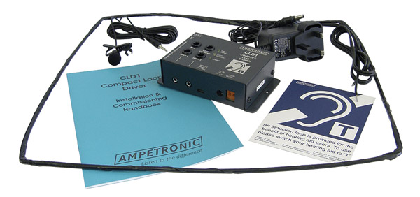 AMPETRONIC CLD1-CT LOOP DRIVER Compact, DC power, with tieclip microphone, with loop