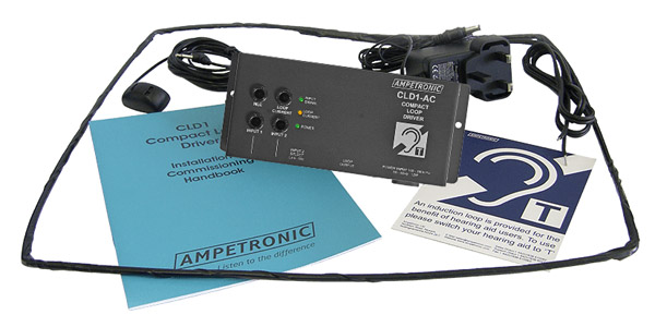 AMPETRONIC CLD1AC-CB LOOP DRIVER Compact, AC power, with boundary microphone, with loop