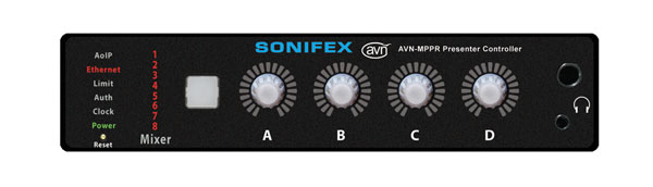 SONIFEX AVN-MPPR PRESENTER REMOTE AES67 AoIP, 4 channel, 6.35mm and 3.5mm jack headphone outputs