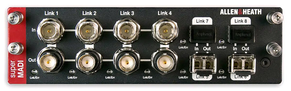 ALLEN & HEATH superMADI NETWORK INTERFACE CARD MADI over coax/fibre, 48/96kHz