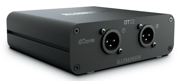 ALLEN & HEATH DT02-M DANTE INTERFACE Portable, 2x outputs, 3-pin XLR connections