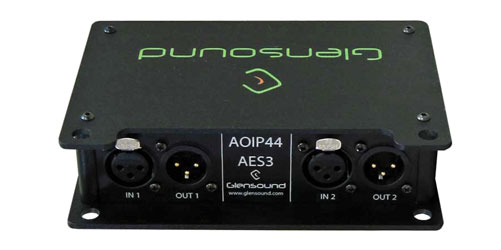 GLENSOUND AOIP44 AES3 AUDIO INTERFACE 2-input, AES3 to Dante/AES67, PoE